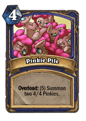 Size: 310x439 | Tagged: safe, artist:captainpudgemuffin, edit, editor:luxuria, imported from derpibooru, pinkie pie, blizzard entertainment, card, cropped, hearthpwny, hearthstone, multeity, warcraft