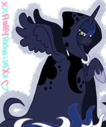 Size: 1024x1229 | Tagged: safe, artist:xxfluffypachirisuxx, imported from derpibooru, princess luna, spirit of hearth's warming yet to come, pony, a hearth's warming tail, cloak, clothes, female, simple background, solo, transparent background