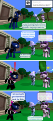 Size: 1920x4380 | Tagged: safe, artist:out-buck-pony, imported from derpibooru, starlight glimmer, trixie, oc, oc:true blue, 3d, clothes, comic, female, maid, male to female, neko, rule 63, transformation, transgender transformation