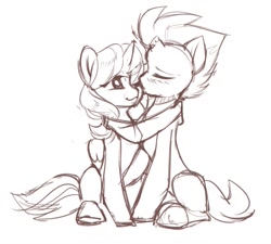 Size: 767x691 | Tagged: safe, artist:lispp, imported from derpibooru, fizzlepop berrytwist, tempest shadow, twilight sparkle, pony, my little pony: the movie, clothes, female, kissing, lesbian, monochrome, scarf, shared clothing, shared scarf, shipping, sketch, tempestlight