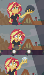 Size: 1272x2148 | Tagged: safe, imported from derpibooru, screencap, sunset shimmer, equestria girls, equestria girls series, opening night, coal, diamond, director shimmer, female, opening night: sunset shimmer, school play, soliloquy
