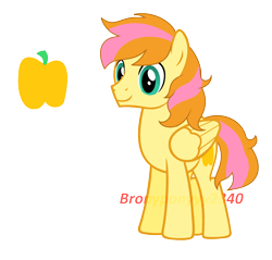 Size: 2088x2000 | Tagged: safe, artist:rainbows-skies, artist:thesmall-artist, imported from derpibooru, oc, oc only, oc:golden apple, pegasus, pony, high res, male, offspring, parent:braeburn, parent:fluttershy, parents:braeshy, simple background, solo, transparent background