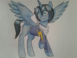 Size: 1600x1200 | Tagged: safe, artist:ponime11, imported from derpibooru, alicorn, pony, clothes, male, noragami, ponified, solo, stallion, traditional art, yato