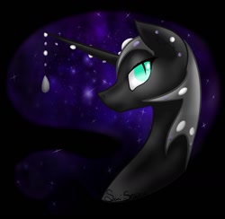 Size: 1280x1249 | Tagged: safe, artist:php119, artist:sisistarr, deleted from derpibooru, imported from derpibooru, nightmare moon, alicorn, pony, series:poisonjokerau, alternate universe, bust, portrait, profile, solo