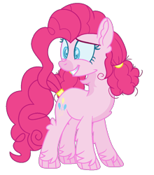 Size: 866x984 | Tagged: safe, artist:bezziie, imported from derpibooru, pinkie pie, pony, alternate design, alternate hairstyle, female, simple background, solo, transparent background