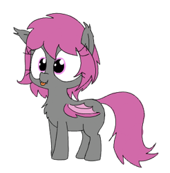 Size: 358x364 | Tagged: safe, artist:wafflecakes, imported from derpibooru, oc, oc only, oc:fruitful melody, bat pony, pony, :p, female, mare, silly, simple background, solo, tongue out, transparent background