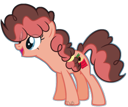 Size: 965x809 | Tagged: safe, artist:marielle5breda, imported from derpibooru, oc, oc only, oc:strawberry cupcake, earth pony, pony, female, mare, offspring, parent:cheese sandwich, parent:pinkie pie, parents:cheesepie, simple background, solo, transparent background