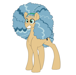 Size: 2804x2753 | Tagged: safe, artist:marukouhai, imported from derpibooru, oc, oc only, oc:polaroid, earth pony, pony, afro, high res, male, offspring, parent:cheese sandwich, parent:coco pommel, parents:cheesecoco, simple background, solo, stallion, white background