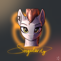 Size: 1100x1100 | Tagged: safe, artist:justafallingstar, artist:starfall-spark, imported from derpibooru, oc, oc only, oc:singularity, pegasus, pony, bust, chest fluff, ear fluff, looking at you, male, portrait, scar, stallion