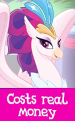 Size: 258x416 | Tagged: safe, imported from derpibooru, queen novo, classical hippogriff, hippogriff, my little pony: the movie, costs real money, gameloft, meme, wow! glimmer