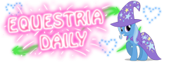 Size: 1000x350 | Tagged: safe, imported from derpibooru, trixie, pony, equestria daily, banner, cape, clothes, eqd banner, female, fireworks, hat, simple background, solo, transparent background, trixie's cape, trixie's hat