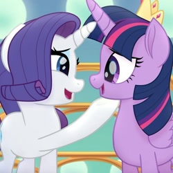 Size: 640x639 | Tagged: safe, imported from derpibooru, screencap, rarity, twilight sparkle, alicorn, my little pony: the movie, cropped, crown, twilight sparkle (alicorn)