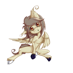 Size: 1500x1500 | Tagged: safe, artist:awkwardlyanonymous, imported from derpibooru, oc, oc only, oc:odd ends, pegasus, pony, cloven hooves, female, mare, mismatched hooves, simple background, solo, transparent background