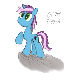 Size: 3874x4421 | Tagged: safe, artist:041744, artist:gyrotech, color edit, edit, imported from derpibooru, oc, oc only, oc:gyro tech, pony, unicorn, colored, male, sketch, solo, stallion, traditional art