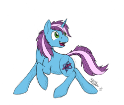 Size: 2592x2188 | Tagged: safe, artist:couchcrusader, artist:gyrotech, color edit, edit, imported from derpibooru, oc, oc only, oc:gyro tech, pony, unicorn, colored, male, sketch, solo, stallion, traditional art