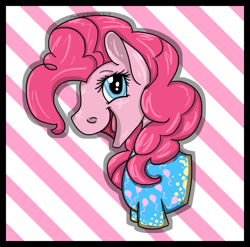 Size: 1024x1013 | Tagged: safe, artist:aurasinchaser, imported from derpibooru, pinkie pie, earth pony, pony, bust, clothes, female, mare, portrait, solo