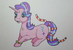 Size: 900x624 | Tagged: safe, artist:fia94, imported from derpibooru, starlight glimmer, pony, unicorn, female, holiday, jewelry, mare, necklace, pendant, solo, traditional art