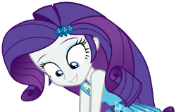 Size: 2048x1300 | Tagged: safe, artist:thebarsection, imported from derpibooru, rarity, a queen of clubs, equestria girls, equestria girls series, clothes, dress, female, looking down, rarity peplum dress, simple background, smiling, solo, transparent background