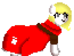 Size: 650x490 | Tagged: safe, artist:sprocket, imported from derpibooru, oc, oc only, oc:sophie hoofington, animated, clothes, dress, one eye closed, pixel art, simple background, solo, transparent background, wink