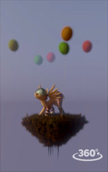 Size: 604x964 | Tagged: safe, artist:v747, imported from derpibooru, oc, oc only, oc:little secret, pony, 3d, balloon, solo