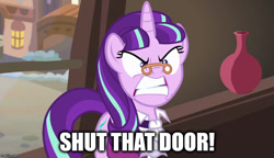 Size: 867x500 | Tagged: safe, edit, edited screencap, imported from derpibooru, screencap, snowfall frost, starlight glimmer, a hearth's warming tail, female, image macro, meme, rapsittie street kids: believe in santa, solo