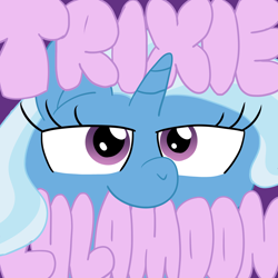 Size: 4096x4096 | Tagged: safe, artist:solarfm, imported from derpibooru, trixie, pony, unicorn, absurd resolution, female, looking at you, mare, nom, smiling, solo