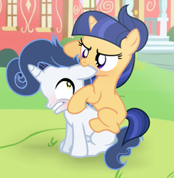 Size: 1081x1106 | Tagged: safe, artist:galaxyswirlsyt, imported from derpibooru, oc, oc only, oc:spectrum night, oc:velvet sentry, pony, unicorn, blushing, colt, cute, duo, ear bite, female, filly, horses doing horse things, male, next generation, offspring, parent:flash sentry, parent:rarity, parent:soarin', parent:twilight sparkle, parents:flashlight, parents:soarity