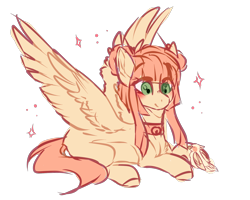 Size: 2000x1600 | Tagged: safe, artist:skimea, imported from derpibooru, oc, oc only, oc:lyshuu, bird, cockatiel, pegasus, pony, female, mare, prone, simple background, sketch, solo, transparent background