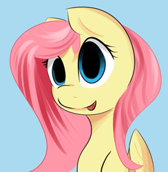 Size: 2136x2190 | Tagged: safe, artist:creepypastapon3, imported from derpibooru, fluttershy, pegasus, pony, bust, female, looking at you, open mouth, portrait, simple background, smiling, solo, wings