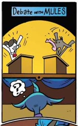 Size: 654x1058 | Tagged: safe, artist:andypriceart, idw, imported from derpibooru, raven, urtica, changeling, mule, pony, unicorn, spoiler:comic, spoiler:comic61, cropped, debate, female, mare, official comic, question mark, thought bubble