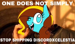 Size: 555x327 | Tagged: safe, imported from derpibooru, oc, oc only, oc:ilovekimpossiblealot, dislestia, female, male, meme, one does not simply walk into mordor, shipping, solo, straight