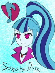 Size: 768x1024 | Tagged: safe, artist:rdash2116108, imported from derpibooru, sonata dusk, equestria girls, bust, female, solo