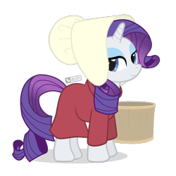 Size: 960x960 | Tagged: safe, artist:dm29, imported from derpibooru, rarity, bonnet, clothes, commission, dress, female, handmaid, handmare, solo, the handmaid's tale