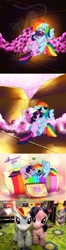 Size: 459x1742 | Tagged: safe, artist:shikimaakemi, imported from derpibooru, rainbow dash, twilight sparkle, box, dark eyes, doll, empty eyes, female, heart, hug, irl, lesbian, no catchlights, packing peanuts, photo, pillow, plushie, sad, shipping, toy, twidash