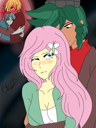 Size: 768x1024 | Tagged: safe, artist:brickercupmasterx3, imported from derpibooru, big macintosh, fluttershy, marble pie, timber spruce, equestria girls, legend of everfree, blushing, clothes, crying, dancing, dress, embrace, equestria girls-ified, happy ending, hug, male, marblemac, sad, shipping, straight, suit, timbershy