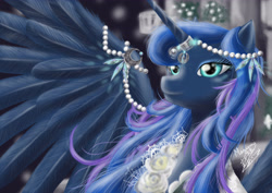 Size: 4961x3508 | Tagged: safe, artist:megumi-arakaki, imported from derpibooru, princess luna, pony, absurd resolution, female, solo