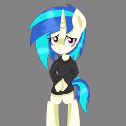 Size: 3000x3000 | Tagged: safe, artist:chikiz65, imported from derpibooru, dj pon-3, vinyl scratch, pony, unicorn, clothes, colored, female, full body, hoodie, shading, solo