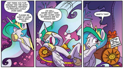Size: 953x523 | Tagged: safe, artist:jay fosgitt, idw, imported from derpibooru, princess celestia, for the pony who has everything, spoiler:comic, spoiler:comic50, present