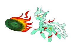 Size: 1150x750 | Tagged: safe, artist:liserancascade, imported from derpibooru, lyra heartstrings, pony, amaterasu, crossover, ear fluff, female, okami, open mouth, simple background, smiling, solo, video game, white background