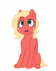 Size: 1132x1442 | Tagged: safe, artist:kaleysia, imported from derpibooru, oc, oc only, oc:cellini, pegasus, pony, female, filly, freckles, offspring, parent:big macintosh, parent:fluttershy, parents:fluttermac, simple background, solo, white background