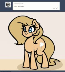 Size: 1280x1420 | Tagged: safe, artist:slavedemorto, imported from derpibooru, oc, oc only, oc:backy, pony, animated, ask, frame by frame, gif, solo, squigglevision, tumblr, vibrating
