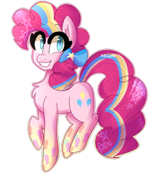 Size: 1540x1710 | Tagged: safe, artist:akapiiart, imported from derpibooru, pinkie pie, pony, female, rainbow power, simple background, smiling, solo, transparent background