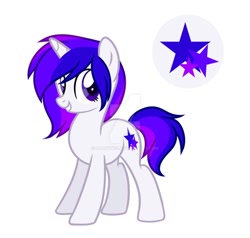 Size: 916x872 | Tagged: safe, artist:darkynez, imported from derpibooru, oc, oc only, pony, unicorn, adoptable, magical lesbian spawn, offspring, parent:rainbow dash, parent:twilight sparkle, parents:twidash, simple background, solo, watermark, white background