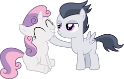 Size: 5931x3769 | Tagged: safe, artist:dervonnebenaan, artist:meandmyideas, imported from derpibooru, rumble, sweetie belle, .svg available, absurd resolution, male, rumbelle, shipping, simple background, smiling, straight, transparent background, vector