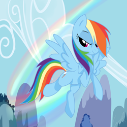 Size: 5000x5000 | Tagged: safe, artist:matimus91, imported from derpibooru, rainbow dash, pegasus, pony, absurd resolution, female, flying, rainbow trail, show accurate, solo