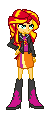 Size: 51x113 | Tagged: safe, artist:toonalexsora007, imported from derpibooru, sunset shimmer, equestria girls, animated, ash crimson, boots, clothes, cute, female, gif, hair, high heel boots, jacket, kof, legs, mugen, skirt, solo