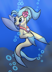 Size: 1800x2500 | Tagged: safe, artist:frecklesfanatic, imported from derpibooru, princess skystar, seapony (g4), my little pony: the movie, female, freckles, ocean, open mouth, solo, underwater