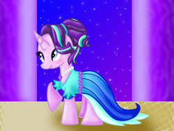 Size: 800x600 | Tagged: safe, artist:heartsyartsy, imported from derpibooru, starlight glimmer, pony, clothes, dress, female, gala dress, solo