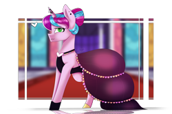 Size: 3000x2000 | Tagged: safe, artist:cecilycabbage, imported from derpibooru, oc, oc only, pony, unicorn, clothes, dress, female, heart, mare, solo