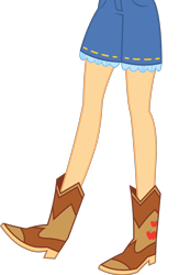Size: 1076x1649 | Tagged: dead source, safe, artist:imperfectxiii, artist:teentitansfan201, edit, imported from derpibooru, vector edit, applejack, equestria girls, legend of everfree, boots, clothes, cowboy boots, denim shorts, female, leg focus, legs, pictures of legs, simple background, solo, transparent background, vector